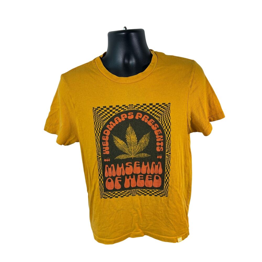 Weedmaps Museum of Weed Graphic T Shirt Small Mustard